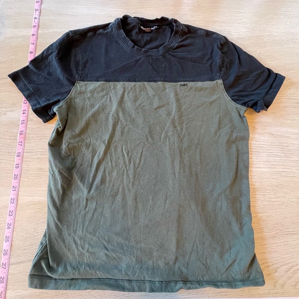 Michael Kors Black and Green color block T-Shirt